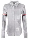Thom Browne Gray Classic Long Sleeve Point Collar Shirt In White