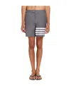 Thom Browne Medium Grey Plain Weave Suiting 4-bar Shorts In Gray