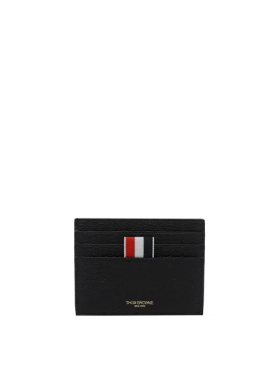 Thom Browne Logo Single Card Holder In Black