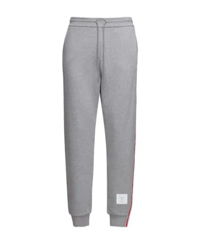 Thom Browne Rwb Stripe Loopback Sweatpants In Light Grey