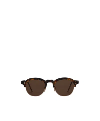 THOM BROWNE THOM BROWNE EYEWEAR OVAL FRAME SUNGLASSES