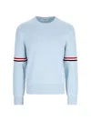 Thom Browne Logo Sweater In Light Blue