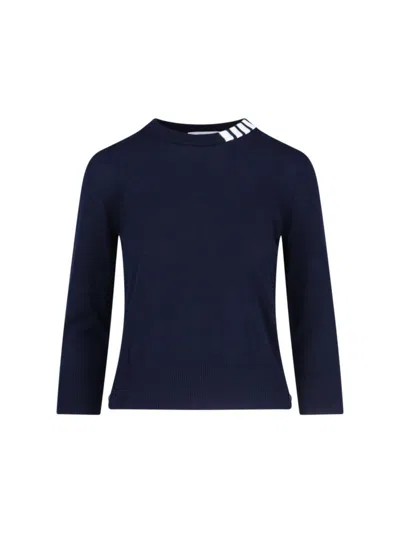 THOM BROWNE LOGO SWEATSHIRT - NAVY BLUE
