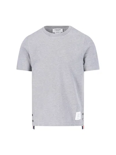 THOM BROWNE LOGO T-SHIRT - GREY