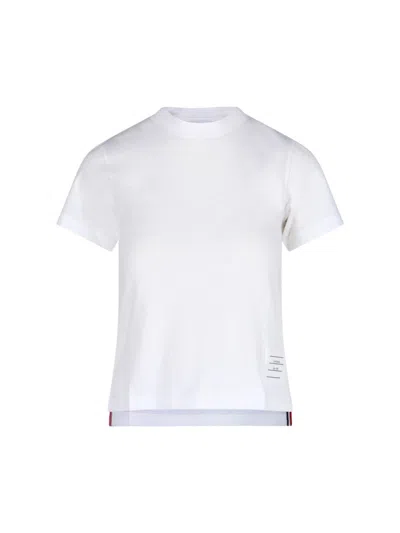 THOM BROWNE LOGO T-SHIRT - WHITE