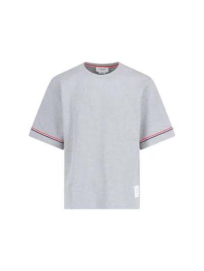 Thom Browne Logo T-shirt In Grey