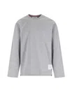 Thom Browne Oversized Long Sleeve Tee W/ Rwb Knit Trim