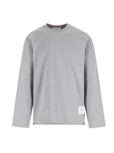 Thom Browne Logo T-shirt In Gray