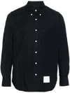 Thom Browne Navy Oxford Armband Shirt In Blue