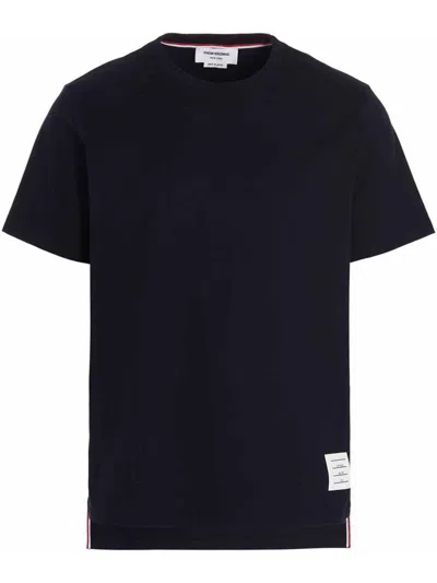 Thom Browne Navy Blue Medium Weight Cotton Jersey T-shirt In Multi