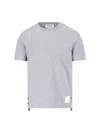 Thom Browne T-shirt With Iconic Bands In Gray