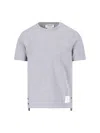 Thom Browne T-shirt With Iconic Bands In Lt Grey