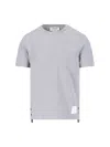 Thom Browne T-shirt With Iconic Bands In Lt Grey