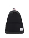 Thom Browne Black Poly Twill Multipocket Backpack In Black