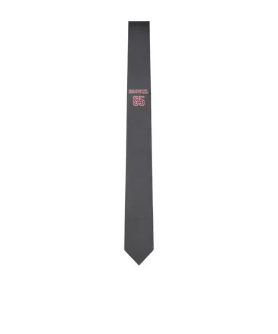Thom Browne Logo-jacquard Silk Tie In Green