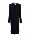 Thom Browne Long Rwb Ribbed Cardigan In Black