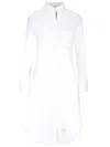 Thom Browne Long-sleeved Mini Shirt Dress In White