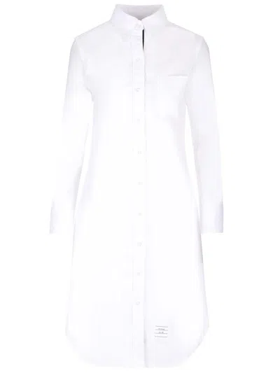 THOM BROWNE LONG SHIRT DRESS SHIRT DRESSES WHITE