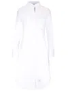 Thom Browne Long-sleeved Mini Shirt Dress In White