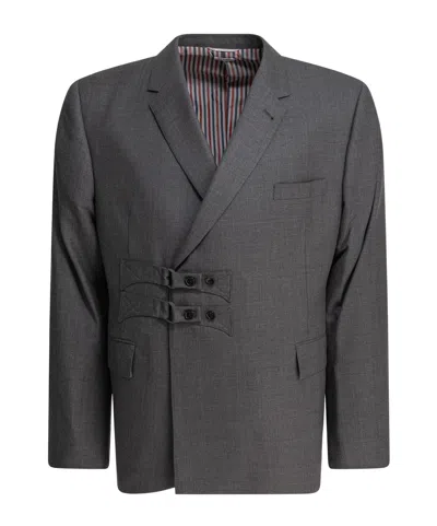 Thom Browne Long Sleeve Blazer In Gray