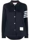 THOM BROWNE THOM BROWNE LONG SLEEVE BUTTON DOWN A-LINE SHIRT IN DOUBLE FACE KNIT WITH ENG 4BAR CLOTHING