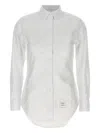 Thom Browne Oxford Cotton Shirt With Curved Hem In White