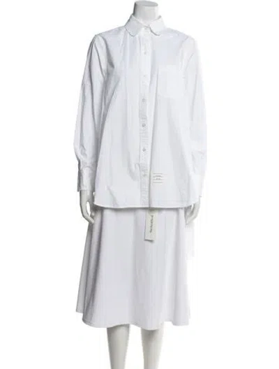 Pre-owned Thom Browne Long Sleeve Button-up Top W/ Tags In White
