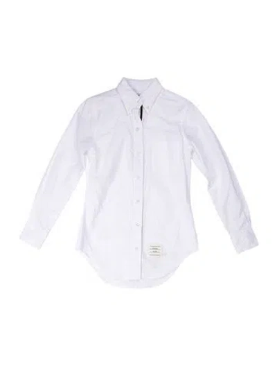 Pre-owned Thom Browne Long Sleeve Button-up Top In White