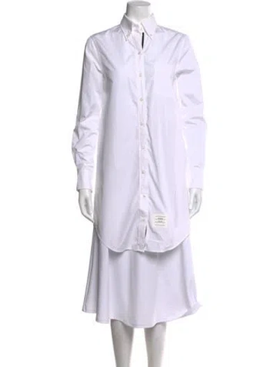 Pre-owned Thom Browne Long Sleeve Button-up Top In White