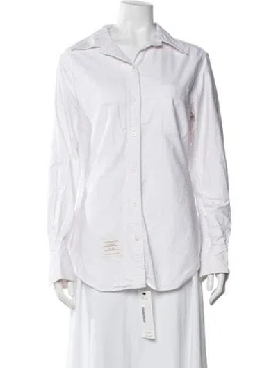 Pre-owned Thom Browne Long Sleeve Button-up Top In White