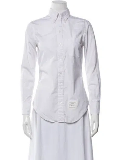 Pre-owned Thom Browne Long Sleeve Button-up Top In White