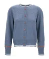 Thom Browne Crew Neck Cardigan In Wool In Multi