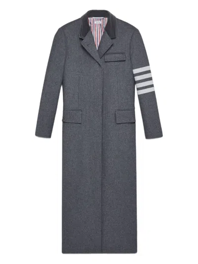 Thom Browne Long-sleeve Coat In Gray