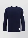 THOM BROWNE LONG SLEEVE COTTON CREW NECK SWEATER