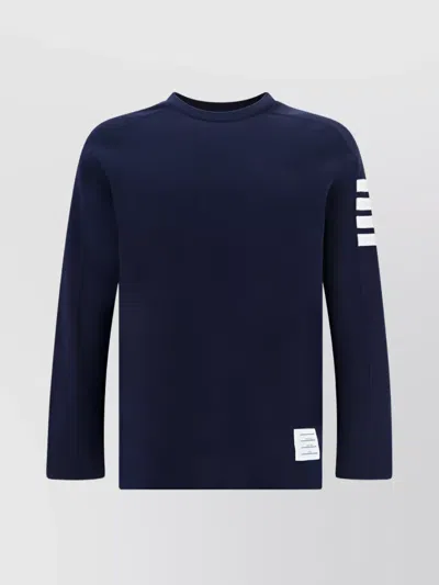 THOM BROWNE RIBBED COTTON CREWNECK SWEATER