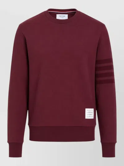 Thom Browne 4-bar Stripe Cotton-jersey Sweatshirt In Burgundy