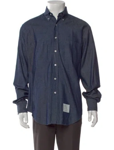Pre-owned Thom Browne Long Sleeve Denim Shirt In Blue