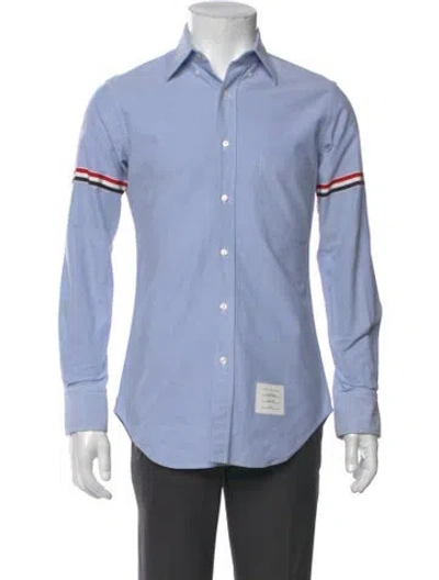 Pre-owned Thom Browne Long Sleeve Dress Shirt In Blue