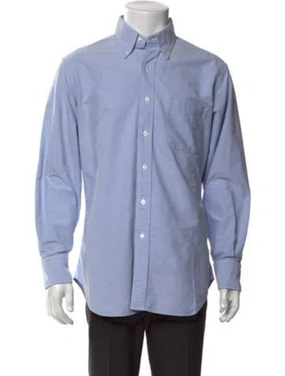 Pre-owned Thom Browne Long Sleeve Dress Shirt In Blue