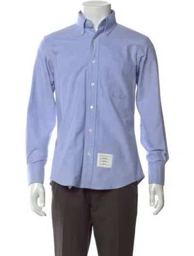 Pre-owned Thom Browne Long Sleeve Dress Shirt In Blue