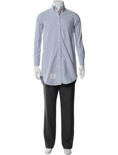Pre-owned Thom Browne Long Sleeve Dress Shirt In Blue