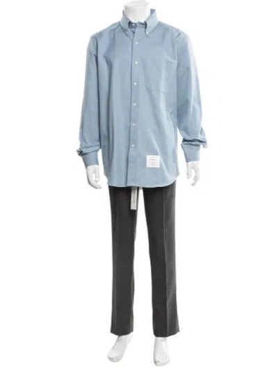 Pre-owned Thom Browne Long Sleeve Dress Shirt In Blue