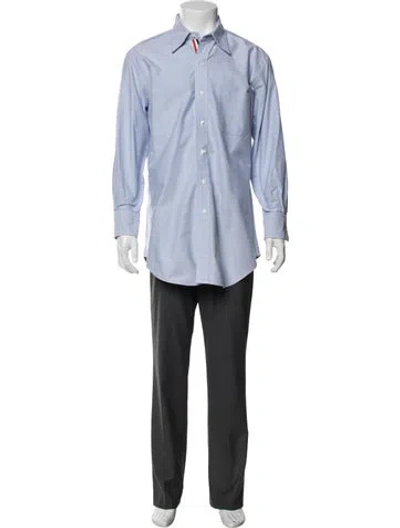 Pre-owned Thom Browne Long Sleeve Dress Shirt In Blue