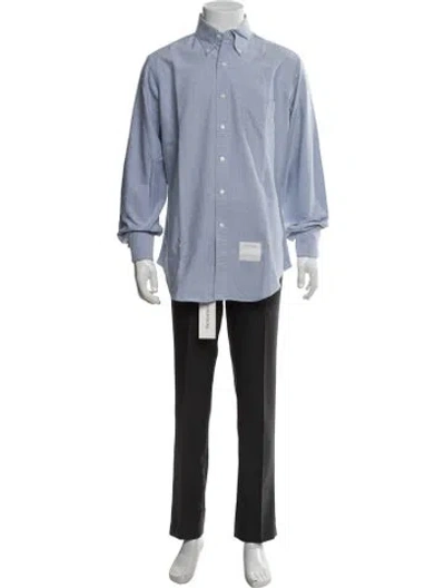 Pre-owned Thom Browne Long Sleeve Dress Shirt In Blue