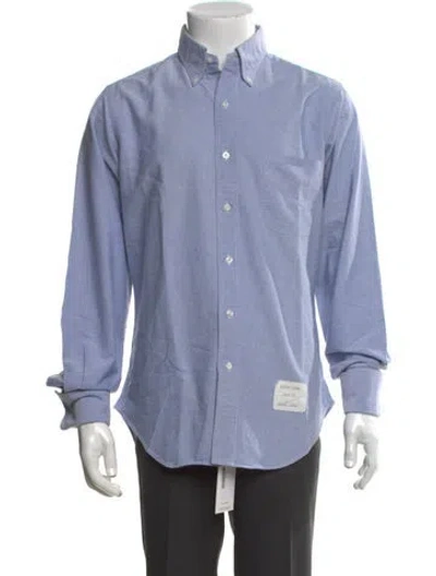 Pre-owned Thom Browne Long Sleeve Dress Shirt In Blue