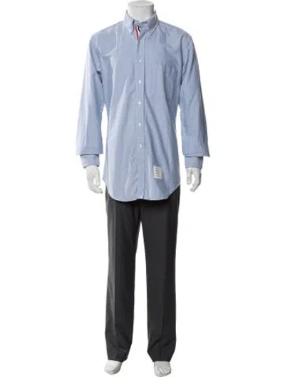 Pre-owned Thom Browne Long Sleeve Dress Shirt In Blue