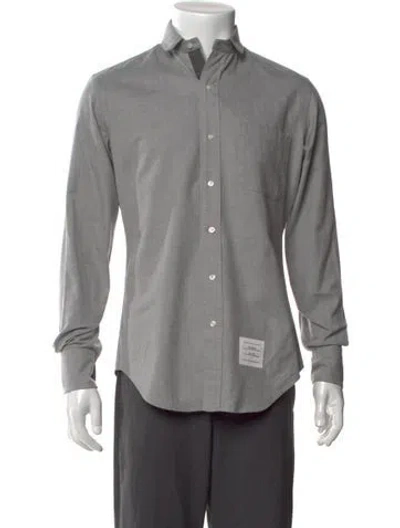 Pre-owned Thom Browne Long Sleeve Dress Shirt In Gray