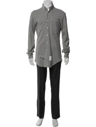 Pre-owned Thom Browne Long Sleeve Dress Shirt In Gray