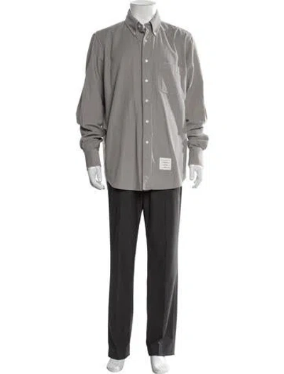 Pre-owned Thom Browne Long Sleeve Dress Shirt In Gray