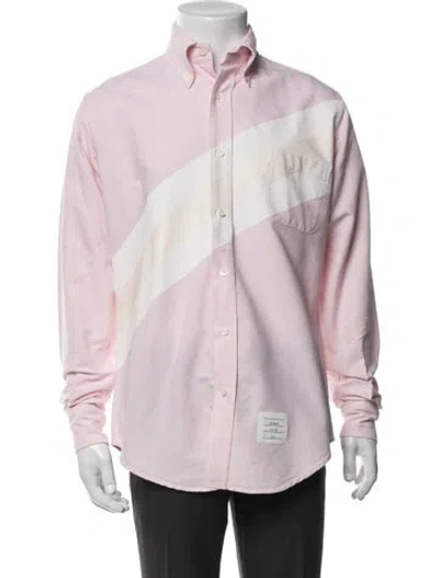 Pre-owned Thom Browne Long Sleeve Dress Shirt In Pink